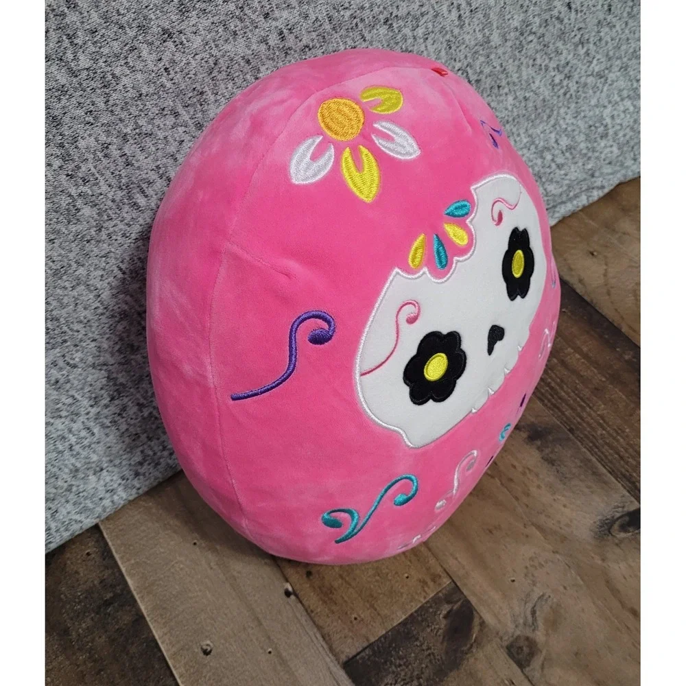 Squishmallows Plush Day of the‎ Dead Skull Pillow Stuffed Animal Pink